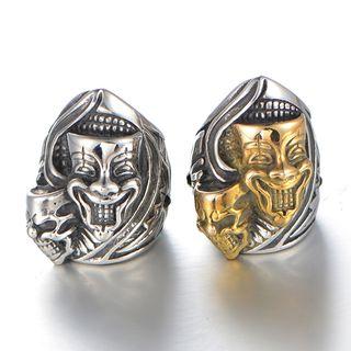 Stainless Steel Joker Mask Ring