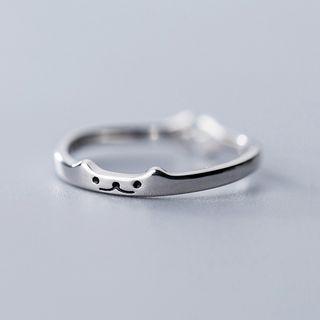 925 Sterling Silver Cat Open Ring S925 Silver Ring - One Size