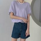 Dolman-sleeve Bubble-hem T-shirt