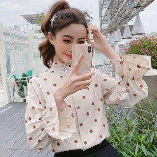 Stand Collar Dotted Shirt