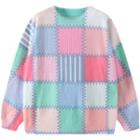 Color Block Sweater Pink & Blue & Green - One Size