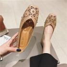 Studded Laser Cut Square-toe Flats