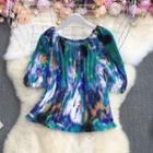 Gradient Pleated Blouse