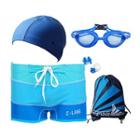 Set : Swim Shorts + Swim Cap + Goggles + Drawstring Bag + Ear Plugs + Nose Clip