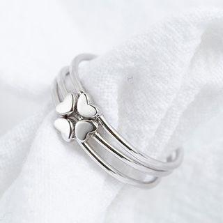 925 Sterling Silver Clover 3 In 1 Ring
