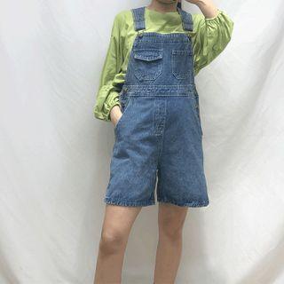 Denim Wide Leg Rompers