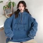 Denim Zip Pullover