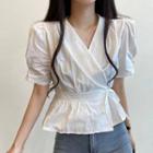 Puff Sleeve Wrapped Shirt