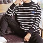 Striped Sweater / Contrast Trim Sweater