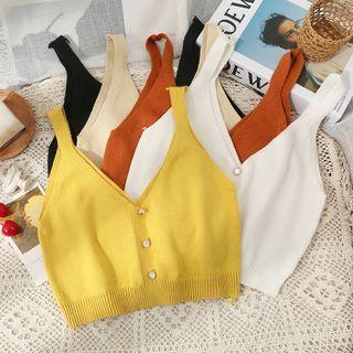 Deep V-neck Crop Tank Top In 5 Colors