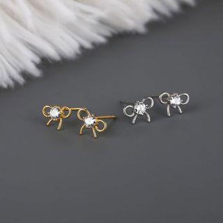 Bow Sterling Silver Stud Earring