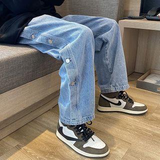 Button-up Wide Leg Jeans