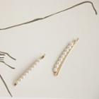 Faux-pearl Hair Pin Gold - One Size