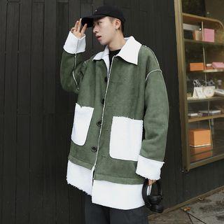 Fleece-lined Color-block Jacket