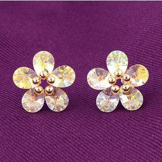 Crystal Flower Stud Earrings