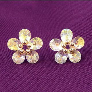 Crystal Flower Stud Earrings