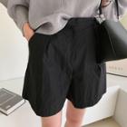 Zip-fly Wide-leg Shorts Black - S