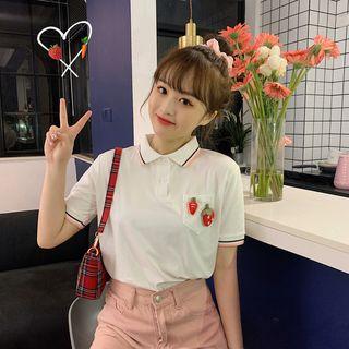 Short-sleeve Strawberry Polo Shirt