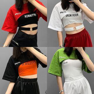 Loose-fit Crop Cape Top