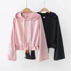 Embroidered Crop Hoodie