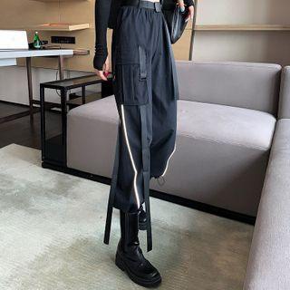 Reflective Piping Trim Cargo Pants