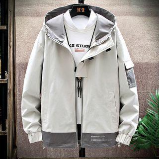 Long-sleeve Printed Hooded Cargo Jacket