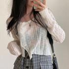 Asymmetrical Long Sleeve Knit Cardigan