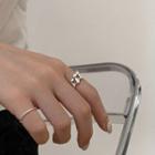 Chunky Chain Sterling Silver Open Ring / Polished Sterling Silver Open Ring