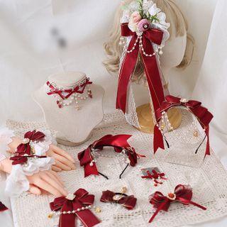 Ribbon Faux Pearl Hair Clip / Headband / Wrist Corsage / Choker / Earring / Hair Tie