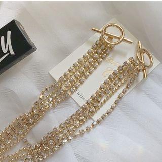 Geometric Alloy Fringed Earring As Shown In Figure - One Size
