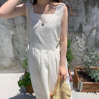 Sleeveless Tie-side A-line Dress