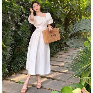 Asymemtrical Cutout Midi Dress