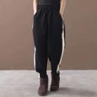 Contrast Detail Harem Pants As Shown In Figure - One Size