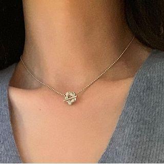 Flower Alloy Choker Silver - One Size