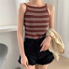 Striped Ribbed Knit Camisole Top