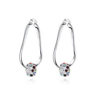 Simple And Fashion Geometric Bead Earrings With Cubic Zircon Silver - One Size