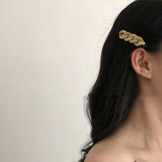 Set Of 2: Faux Pearl / Acrylic Chunky Chain Hair Clip