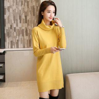 Long-sleeve Turtleneck Sweater Dress
