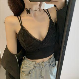 Double Strap Lace Trim Camisole Top