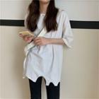 Short Sleeve Asymmetric Hem T-shirt