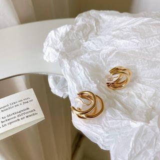 Layered Clip-on Open Hoop Earring