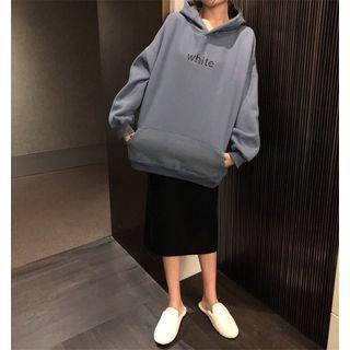 Lettering Hoodie 8046 - Blue - One Size