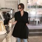 Tab-sleeve Cotton Trench Coat
