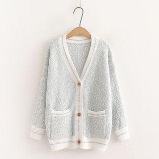 Color Block Dual Pocket Cardigan