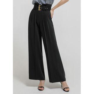 Paperbag High-waist Wide-leg Dress Pants