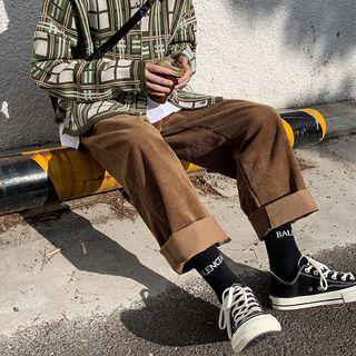 Straight-leg Plain Pants