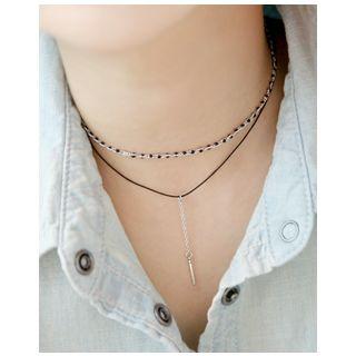 Bar-pendant Layered Choker