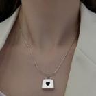 Lock Pendant Alloy Necklace Silver - One Size