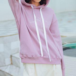 Print Hoodie Light Purple - One Size