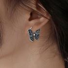 Butterfly Alloy Earring 1 Pc - Dark Silver - One Size